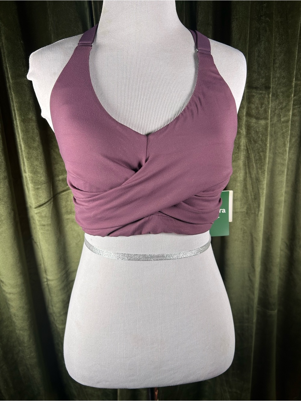 NWT Halara SoftlyZero Crossover Wrap Sports Bra Purple S - Picture 2 of 6